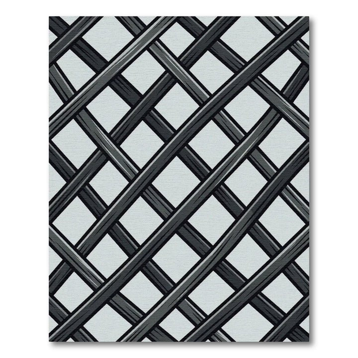 Gray Diagonal Lattice Diamond Rug