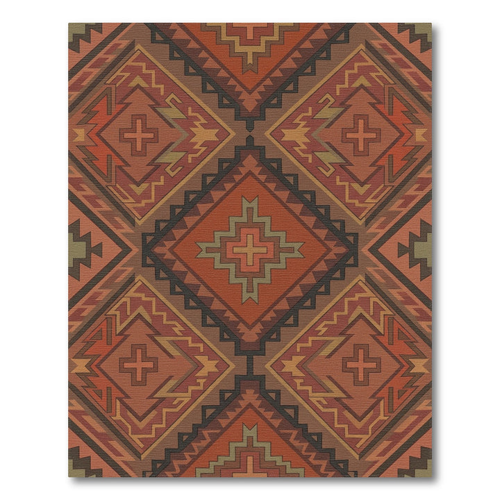 Earthy Terracotta Navajo Diamond Rug