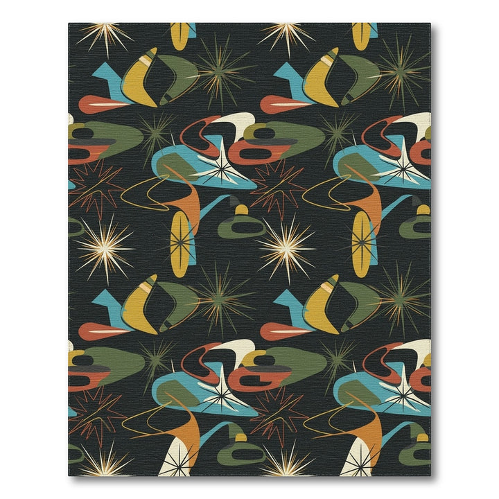 Mid Century Modern Starburst Boomerang Rug