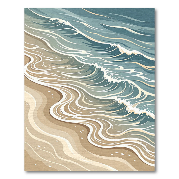 Coastal Waves Abstract Ocean Rug