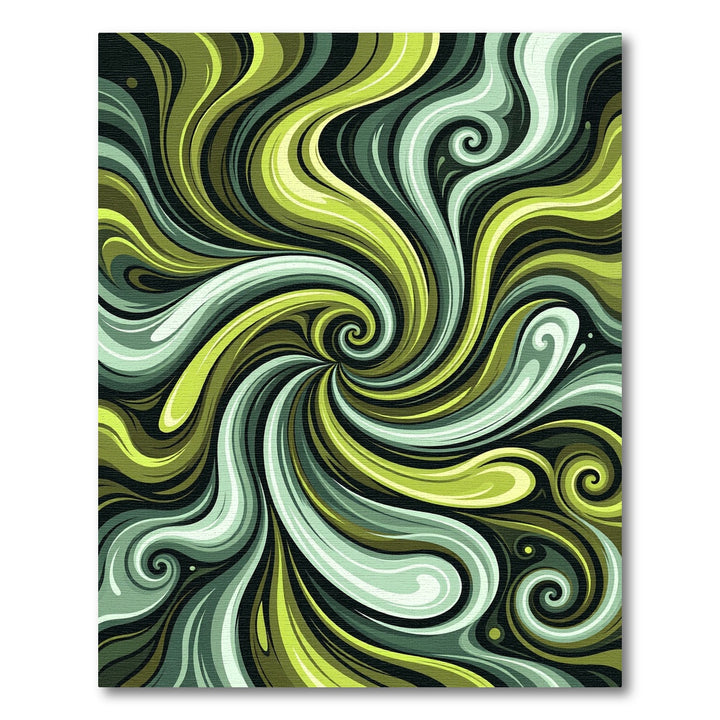 Enchanted Olive Swirling Currents Rug
