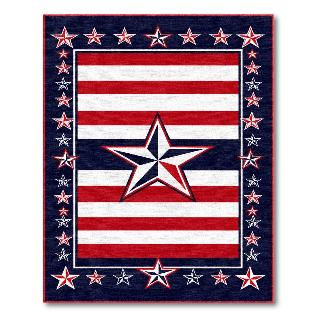 Multi-color and Patterns Patriotic Star Area Rug