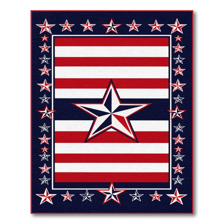 Multi-color and Patterns Patriotic Star Area Rug