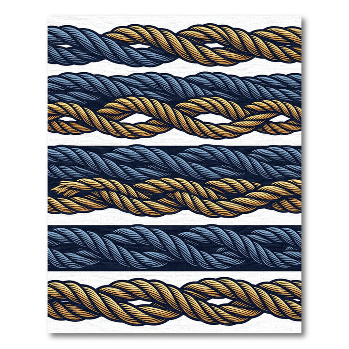 Blue Gold Twisted Rope Band Rug