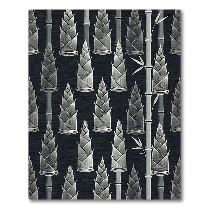 Silver Bamboo Forest Repeating Design Rug