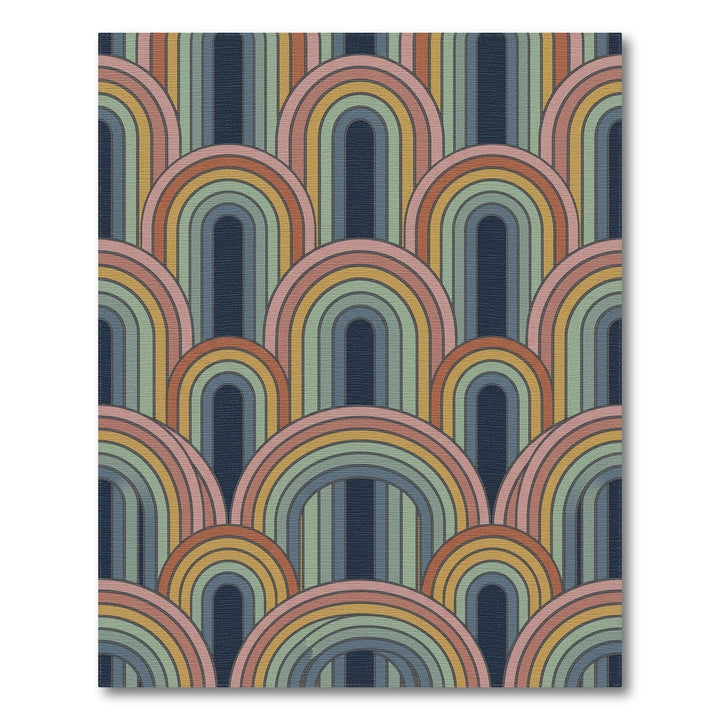 Colorful Arc Mid Century Modern Rug