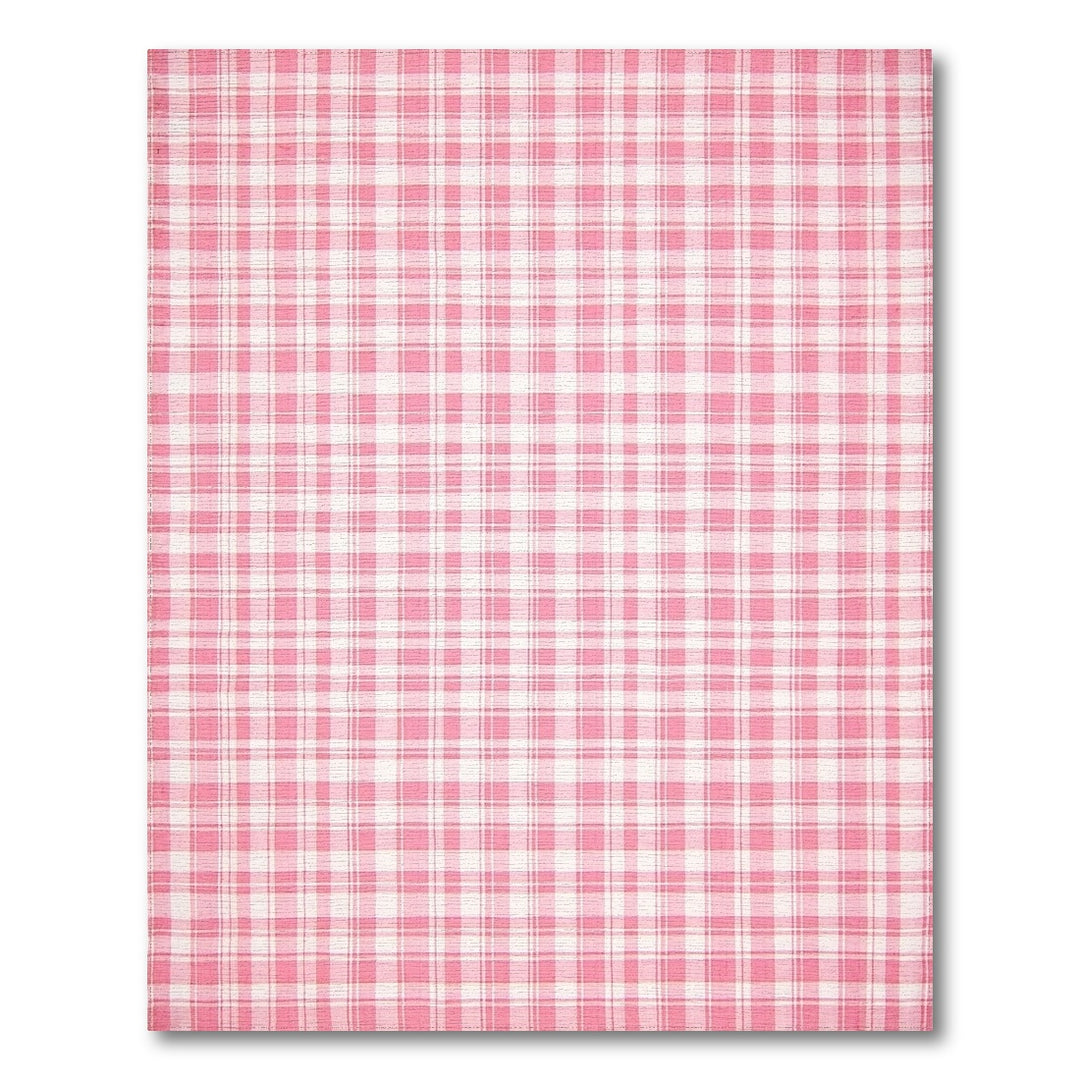 Pink Gingham Pink Gingham Checkered Washable Area Rug