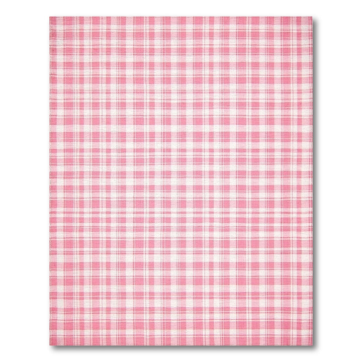Pink Gingham Pink Gingham Checkered Washable Area Rug