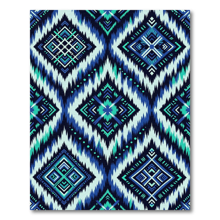 Bold Blue Teal Diamond Chevron Rug