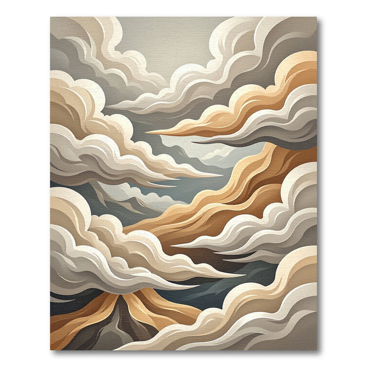 Ethereal Cloudscape Beige Abstract Rug