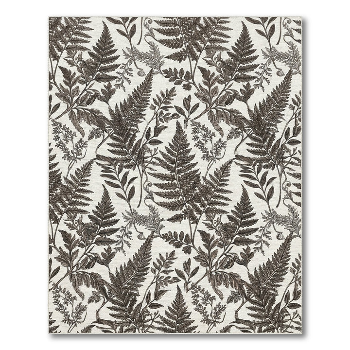 Vintage Sepia Fern Botanical Arrangement Rug