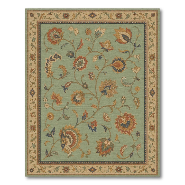 Blue and Teal Vintage Teal Floral Area Rug