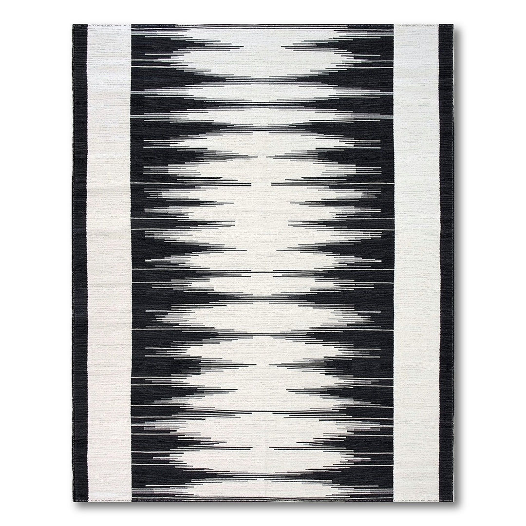 Black White Geometric Area Rug