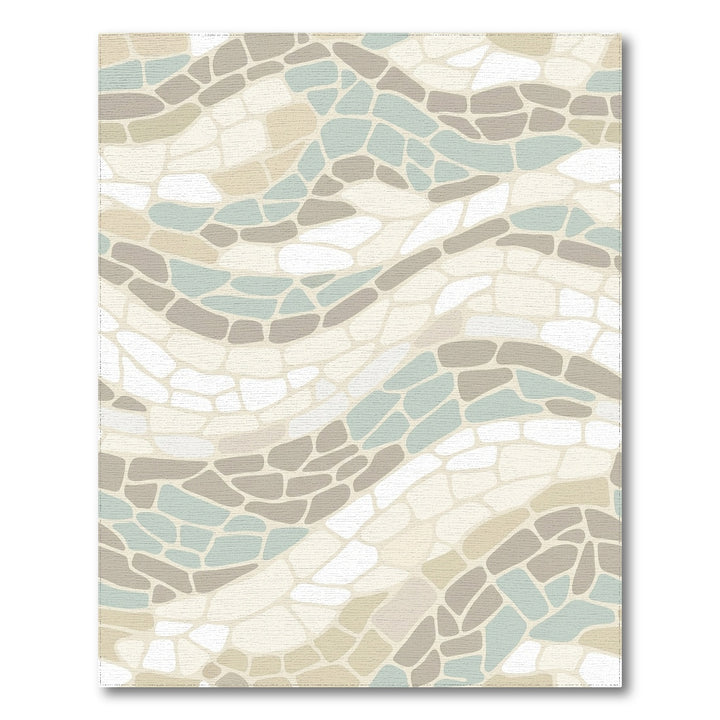 Soft Earthy Tones Wavy Mosaic Rug