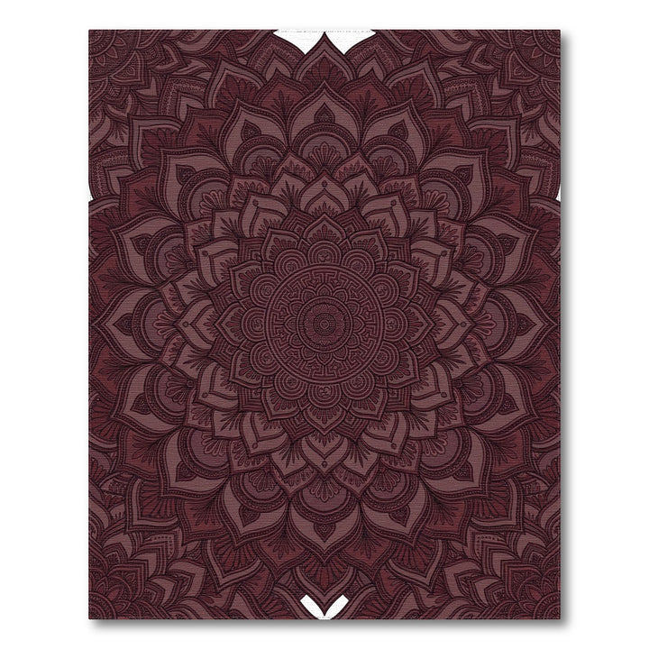 Deep Burgundy Mandala Bloom Rug
