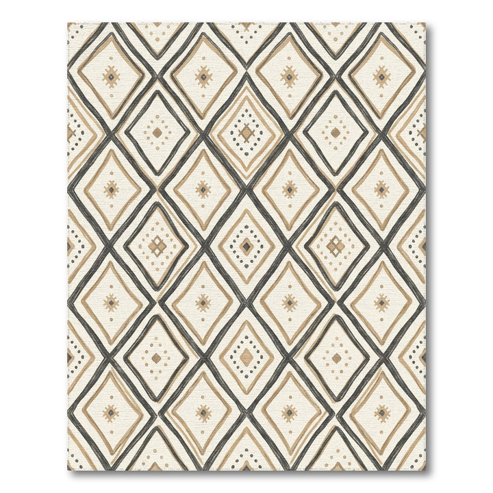 Cream Beige Diamond Tribal Rug