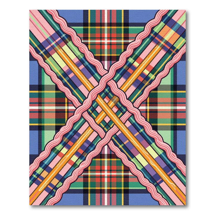 Bold Plaid Crossing Ribbon Rug