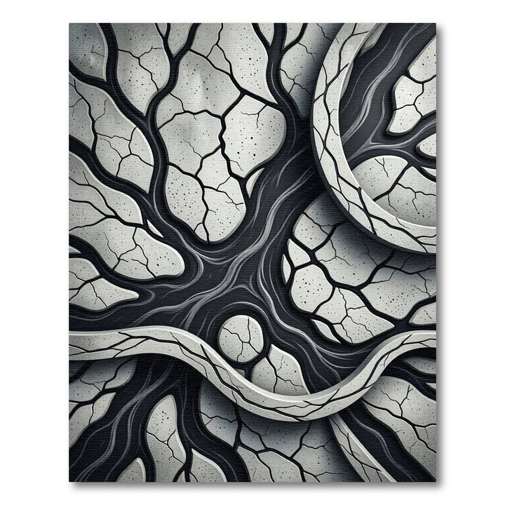 Abstract Cracked Organic Root Rug