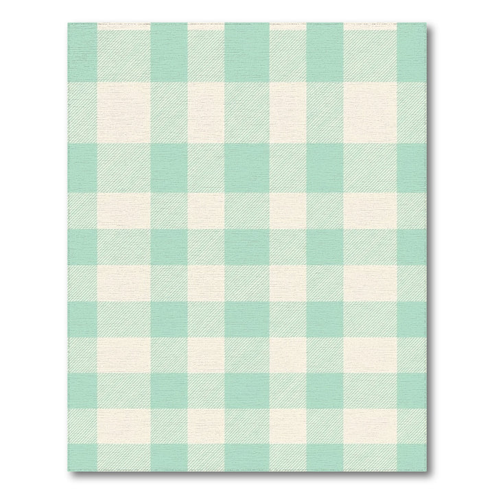 Soft Mint Gingham Check Rug