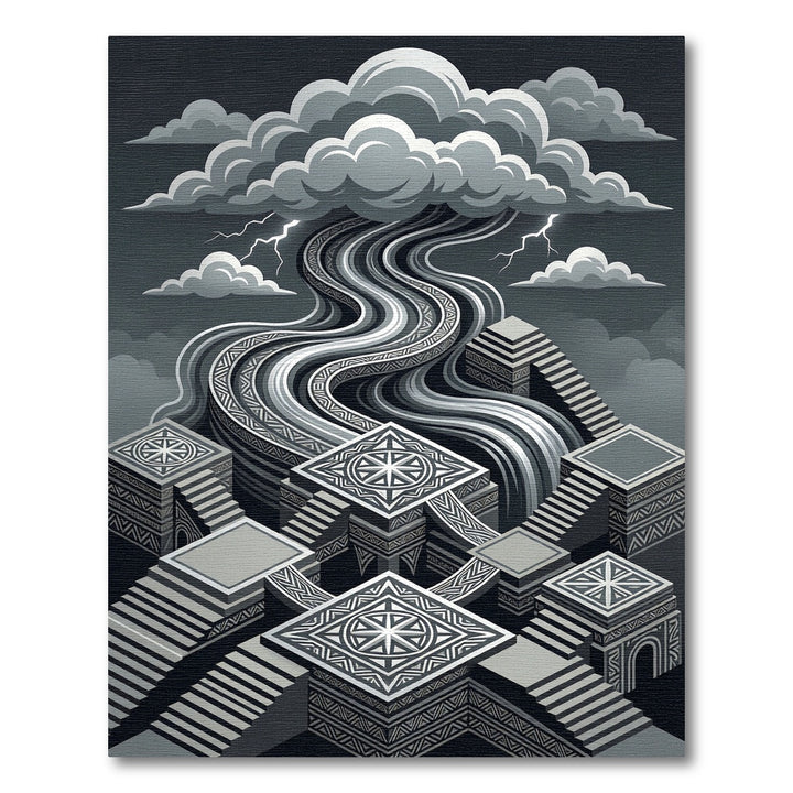 Monochromatic Geometric Thunderstorm Rug