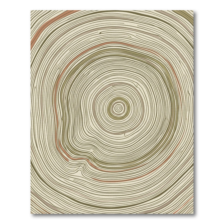 Earth Tones Wood Grain Rings Rug