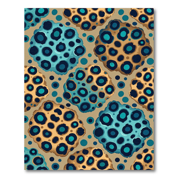 Teal Blue Orange Leopard Spot Rug