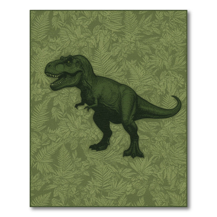 Green T-Rex Dinosaur Area Rug