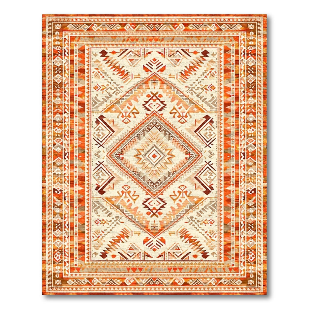 Orange Southwestern Geometric Area Rug