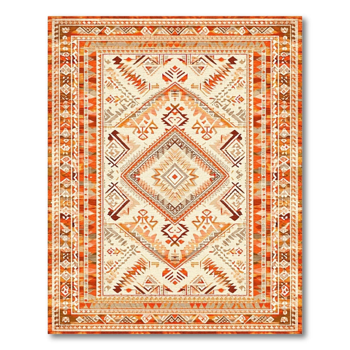 Orange Southwestern Geometric Area Rug