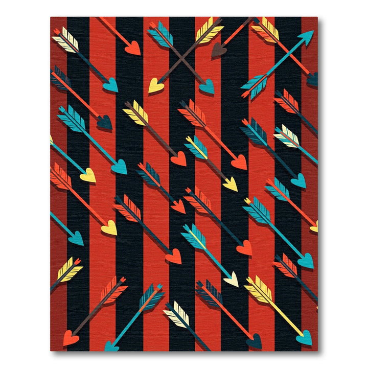 Valentine Arrows Red Black Stripes Rug