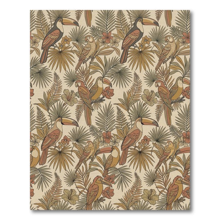 Tropical Birds Floral Lush Foliage Rug