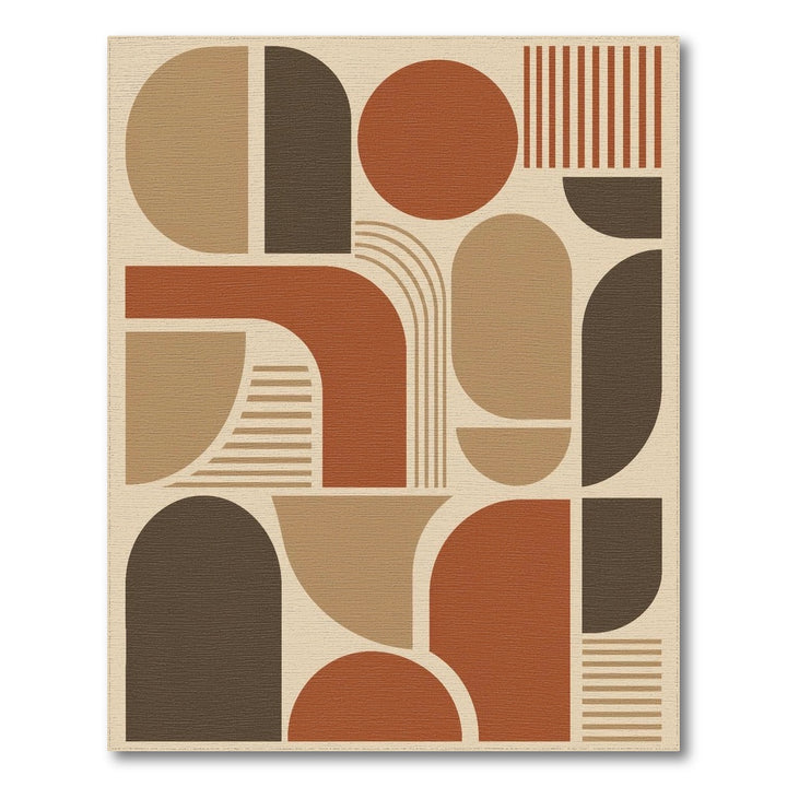 Brown and Tan Brown Tan Geometric Area Rug