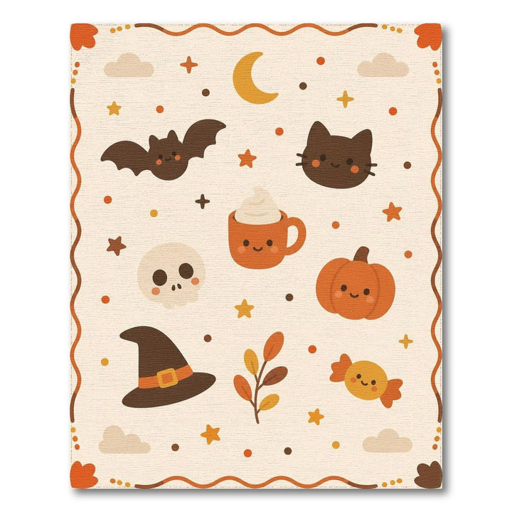 Orange Cute Halloween Kids Cartoon Area Rug