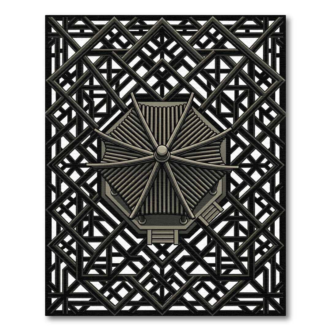 Geometric Pagoda Architectural Rug