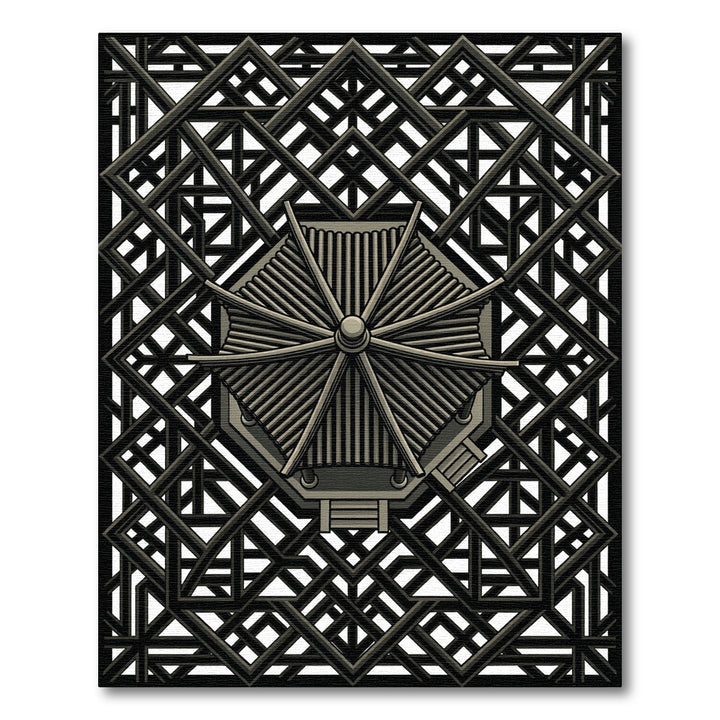 Geometric Pagoda Architectural Rug