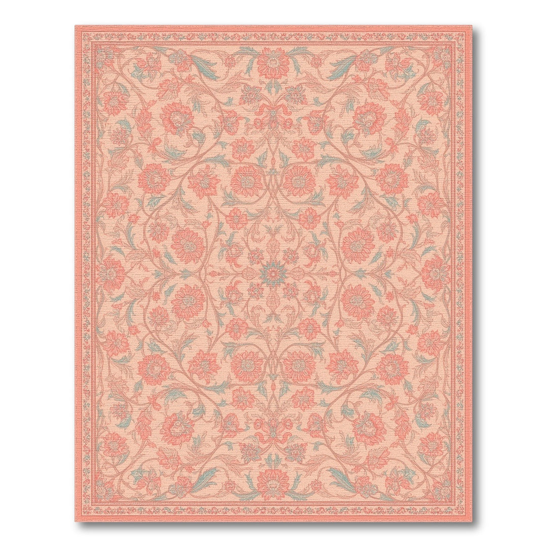 Pink Floral Vintage Area Rug