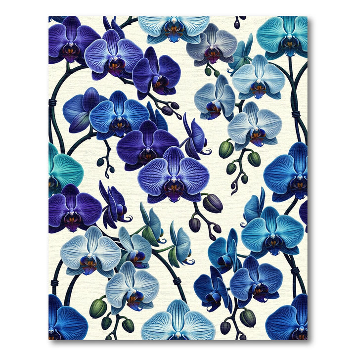 Enchanting Blue Orchid Bloom Tapestry Rug