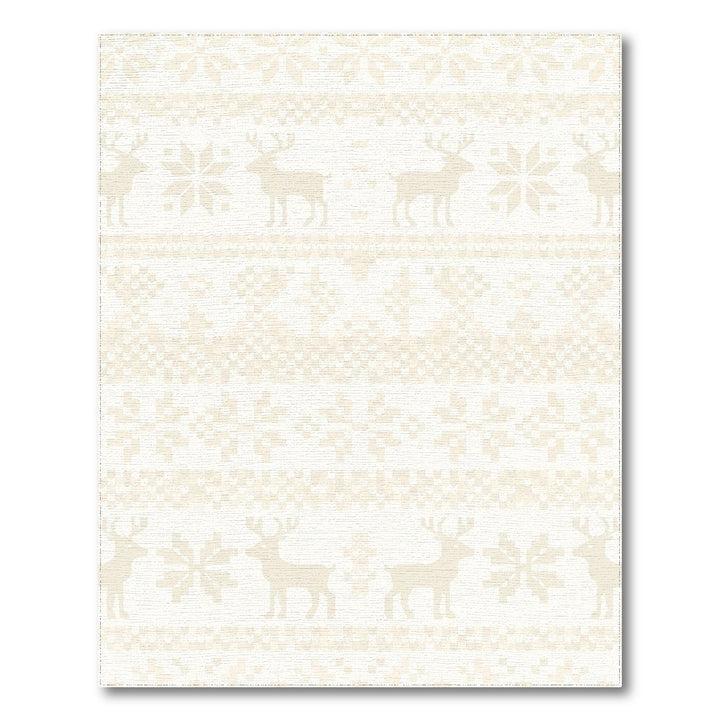 Cream Reindeer Snowflake Fair Isle Rug