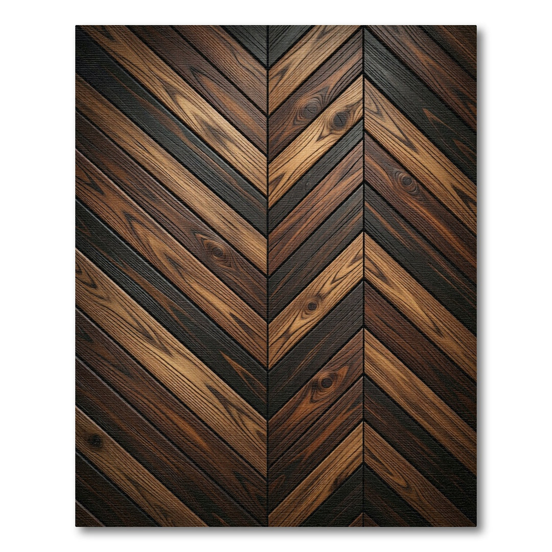 Rustic Wood Grain Chevron Rug
