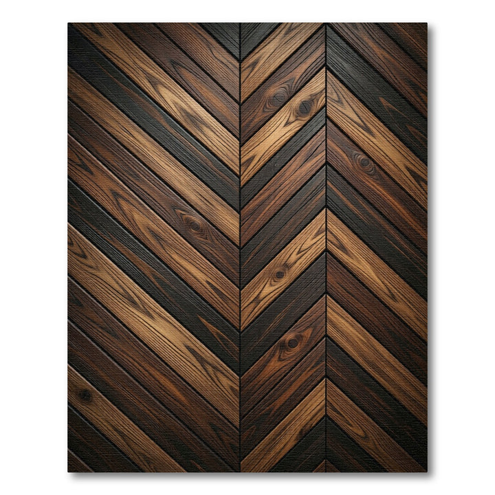 Rustic Wood Grain Chevron Rug