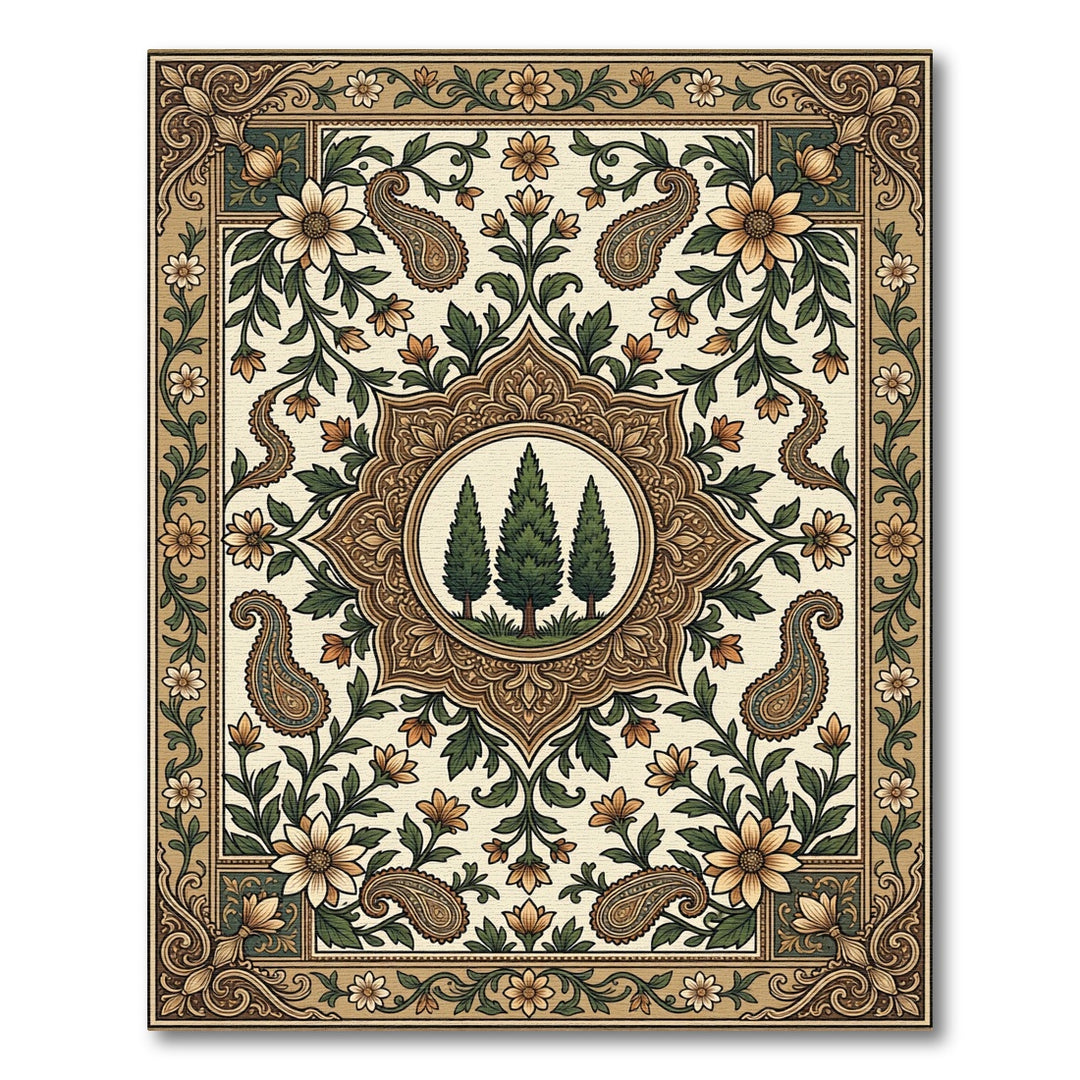 Elegant Paisley Tree Medallion Rug