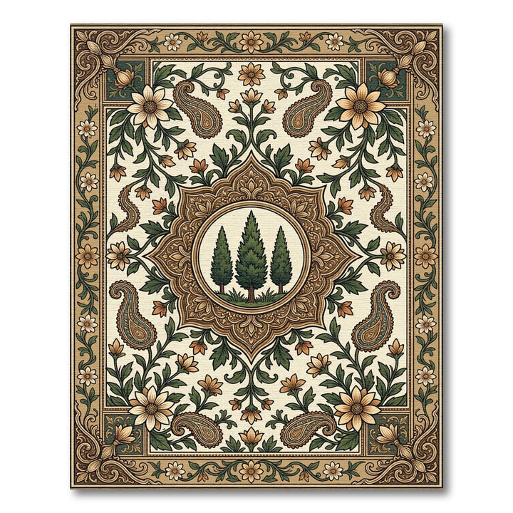 Elegant Paisley Tree Medallion Rug