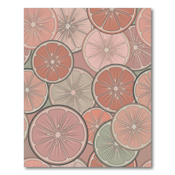Rosy Citrus Slice Collage Rug