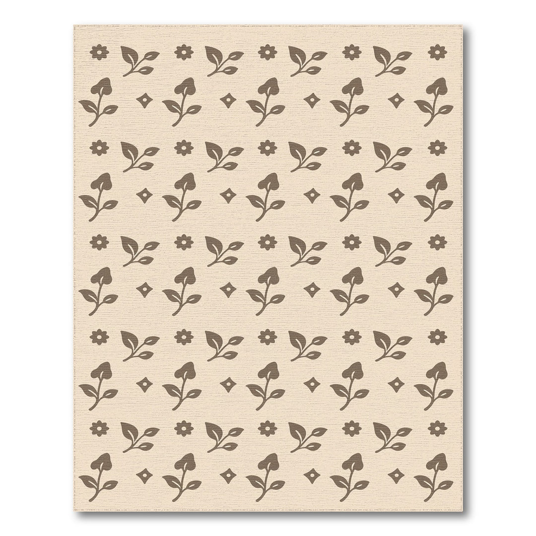 Brown Floral Vintage Area Rug