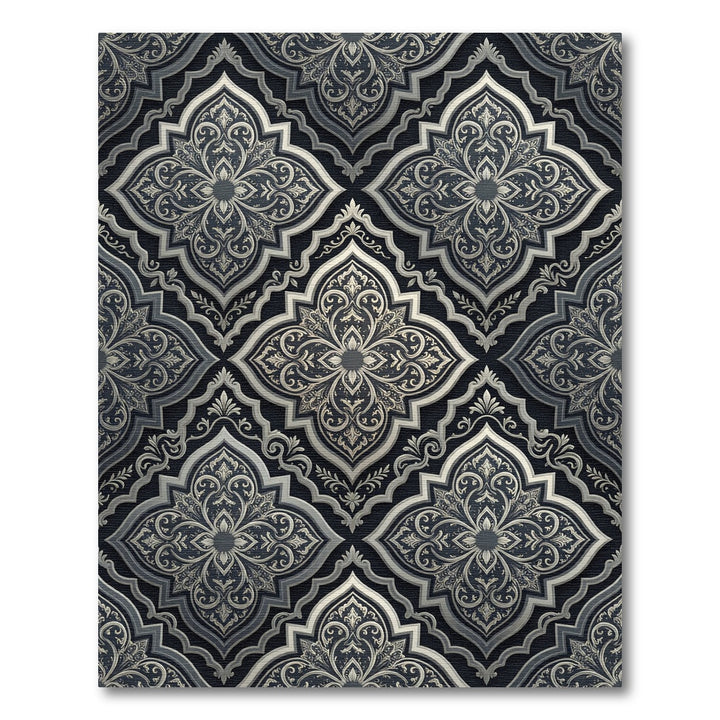 Luxury Gray Ornamental Medallion Rug