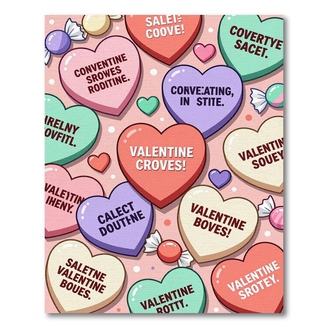 conversation hearts valentine Rug