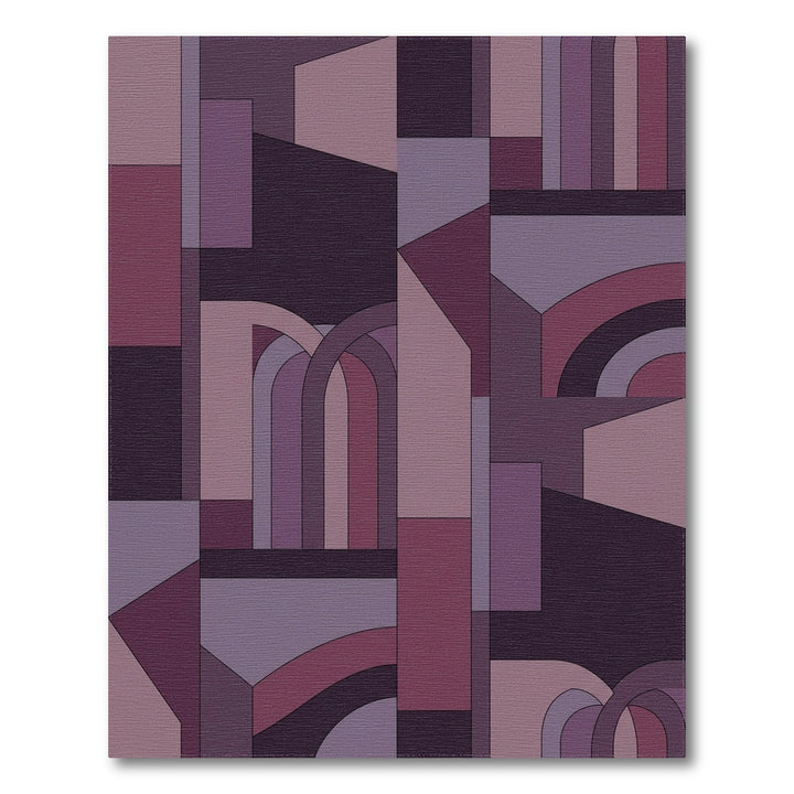 Geometric Arch Abstract Purple Rug