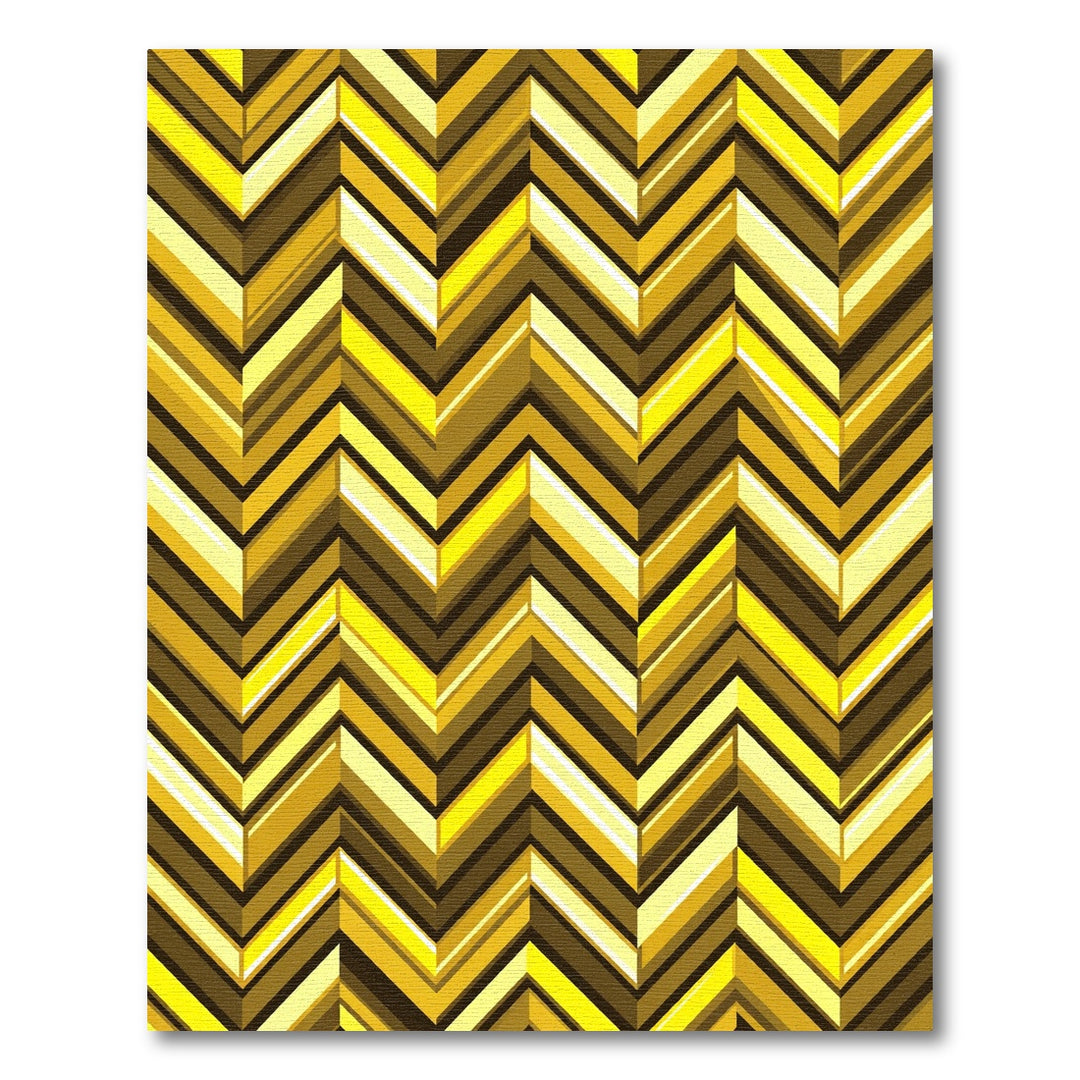 Bold Yellow Chevron Zigzag Rug