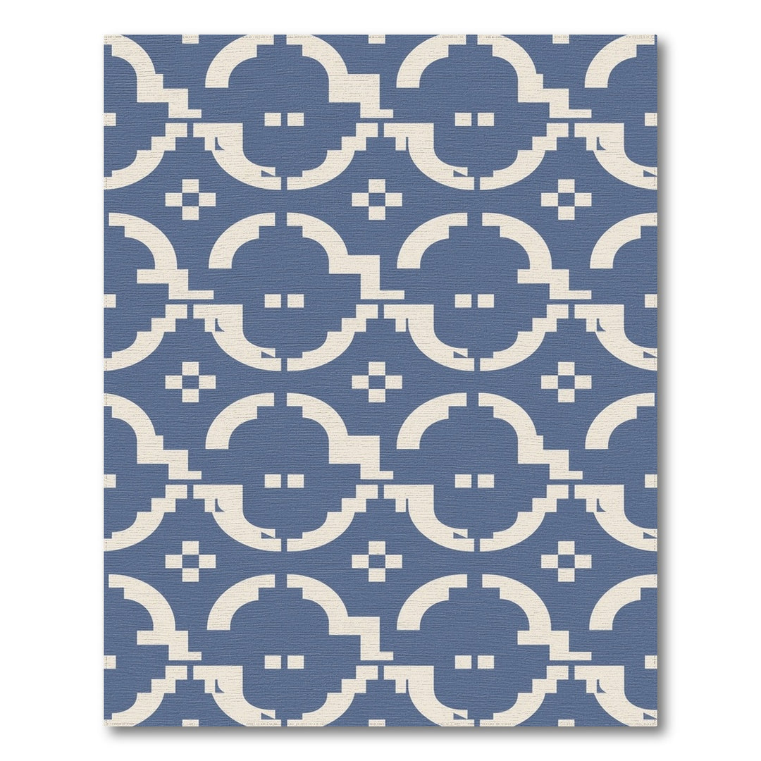 Blue Geometric Modern Area Rug