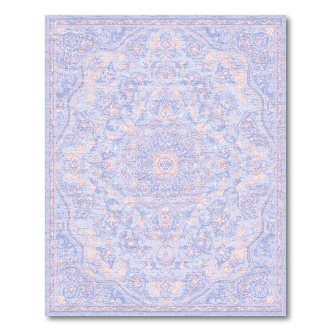 Light Blue Floral Persian Area Rug